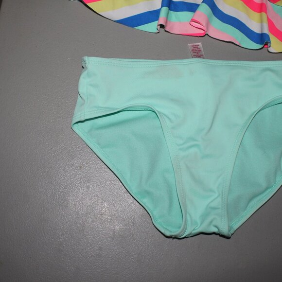 Multi Color 2 Pcs Justice Tankini Swimsuit Size 14 - Picture 3 of 10